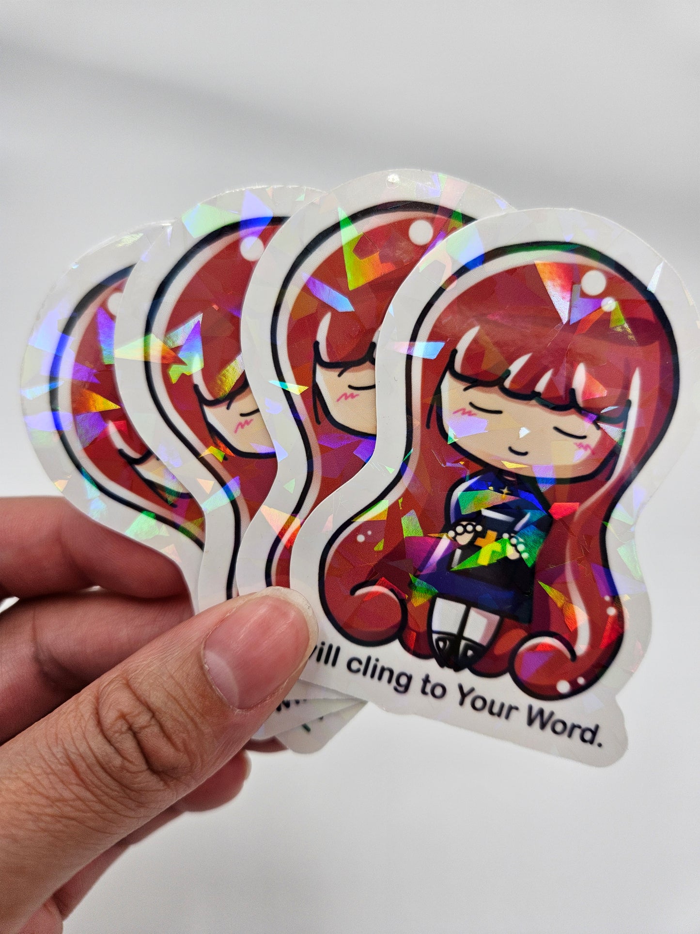 "I Will Cling to Your Word" Laminate Sticker